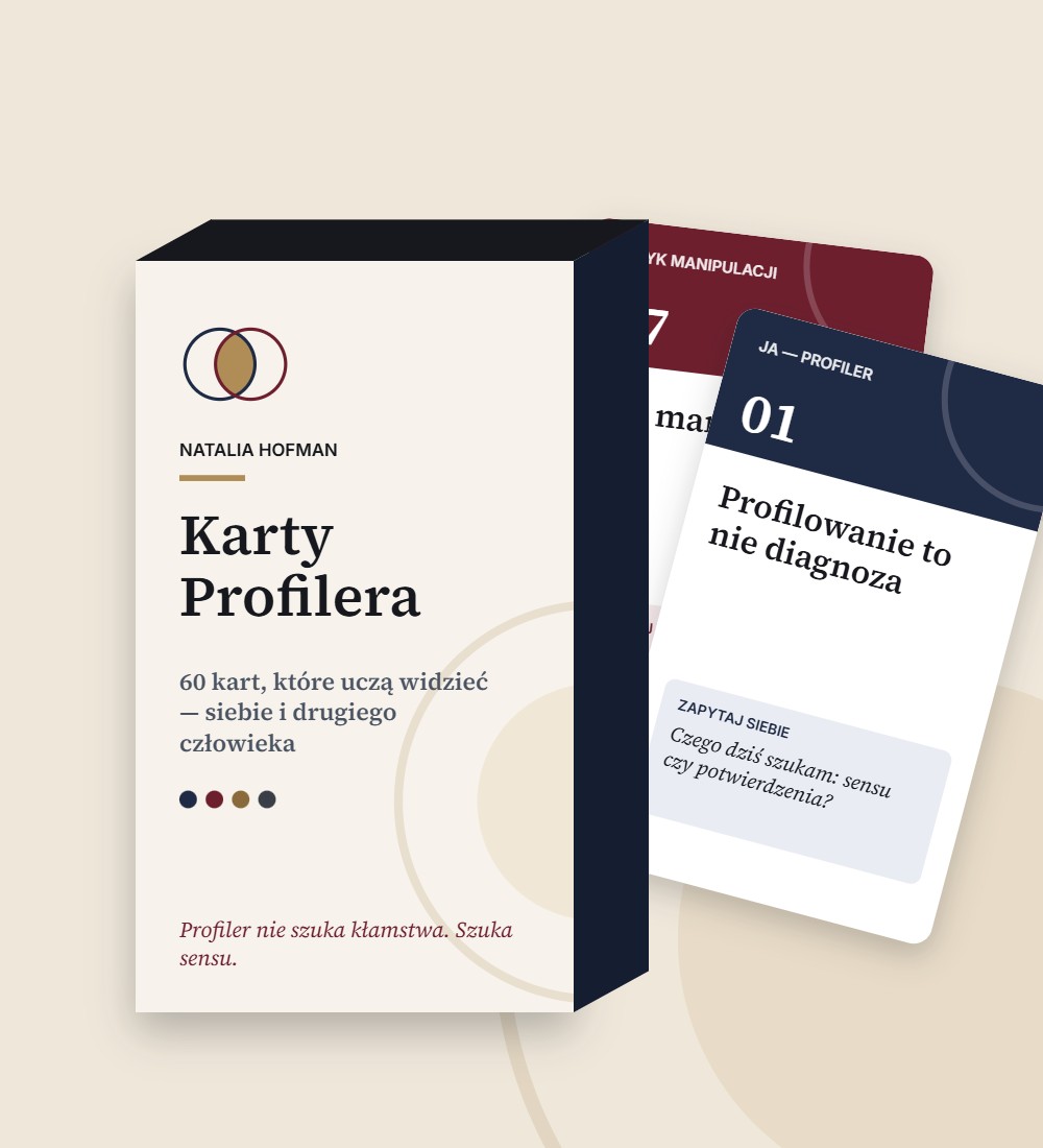 Karty Profilera — talia w pudełku i karty