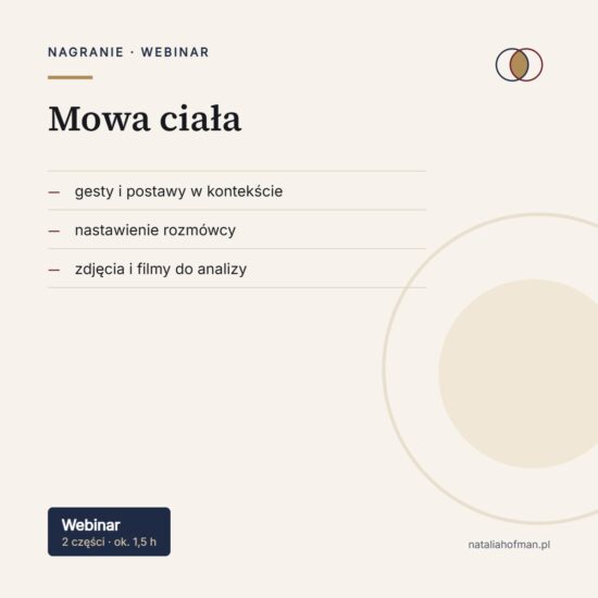 Mowa ciała — nagranie, Natalia Hofman