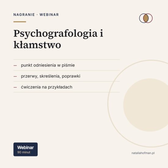 Psychografologia i kłamstwo — nagranie, Natalia Hofman