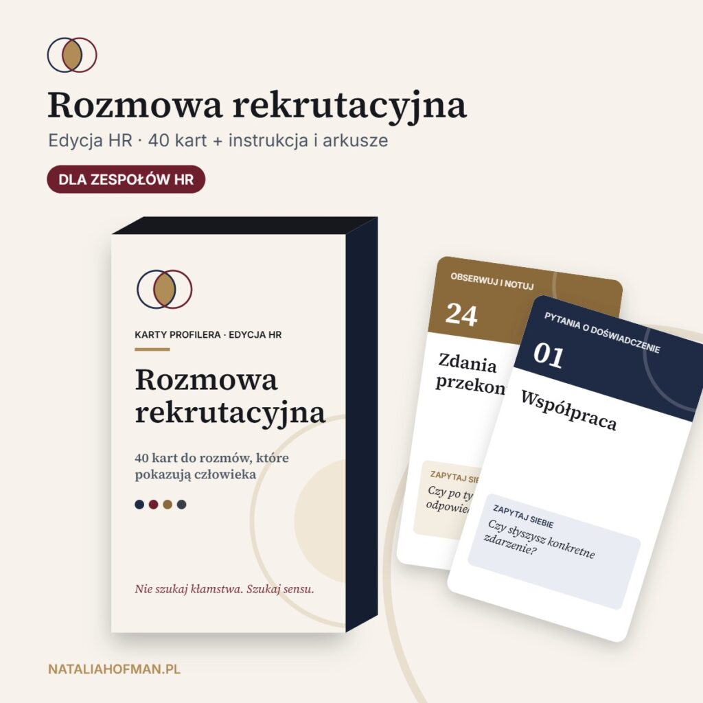 Rozmowa rekrutacyjna — Karty Profilera, edycja HR
